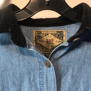 Vintage Express Velvet & Denim Shirt